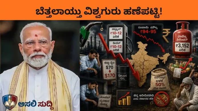 Narendra Modi: ಬೆತ್ತಲಾದ 'ವಿಶ್ವಗುರು' ಹಣೆಪಟ್ಟಿ: ಜನರ ಜೇಬಿಗೆ ಕತ್ತರಿ ಹಾಕಿ 'ತ್ಯಾಗ'ದ ಪಾಠ ಮಾಡುತ್ತಿರುವ ಮೋದಿ ಸರ್ಕಾರದ ದಿವಾಳಿತನ!